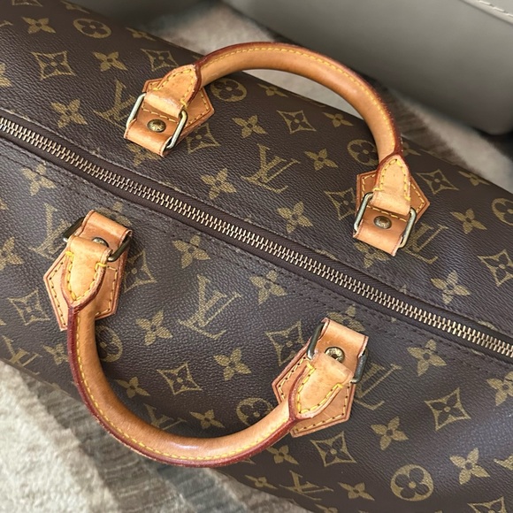 LOUIS VUITTON SPEEDY 40 MONOGRAM CANVAS VACHETTA LEATHER TOTE SATCHEL TRAVEL BAG - Picture 5 of 16